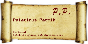 Palatinus Patrik névjegykártya